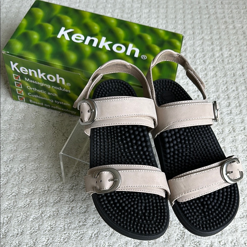 Kenkoh Beige Sandals with Massage Soles